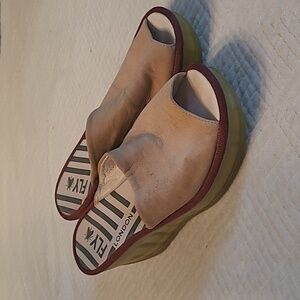 Fly London Nubuck Leather, Wedges, Size EU38, US 8